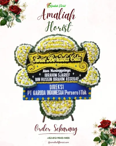 Papan Bunga Duka mendung